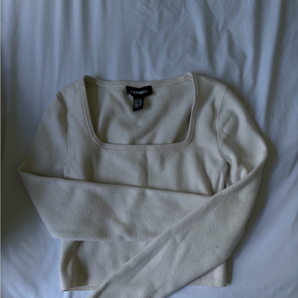 Express Off-White Knit Top